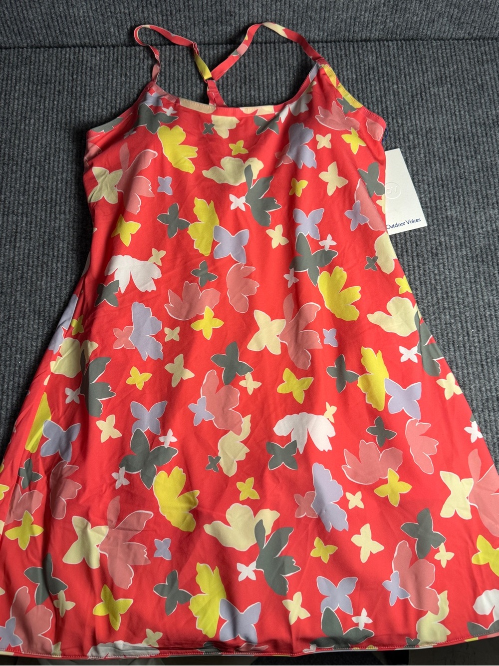 Outdoor Voices The Exercise Dress - Red Butterfly Print (NWT) Size XL